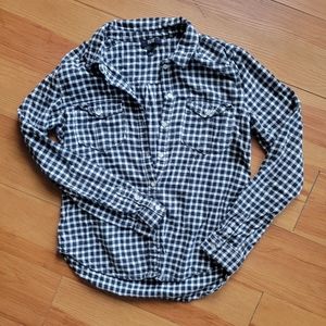 PAIGE flannel Black&White Buffalo check flannel button down top Size small